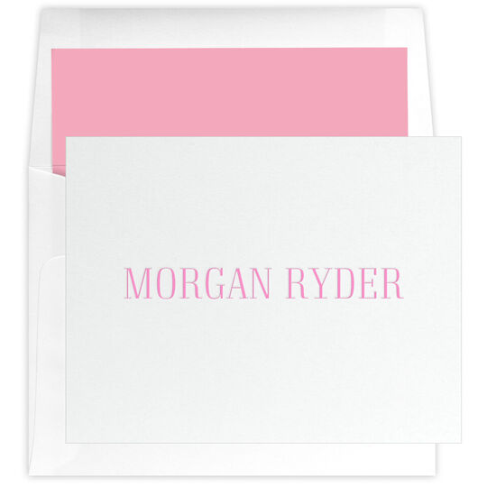 Modern Name Folded Note Cards - Letterpress